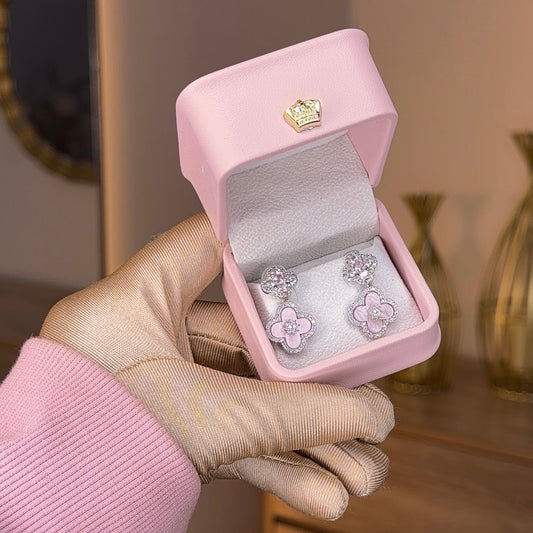 Blush Clover Crystal Earrings