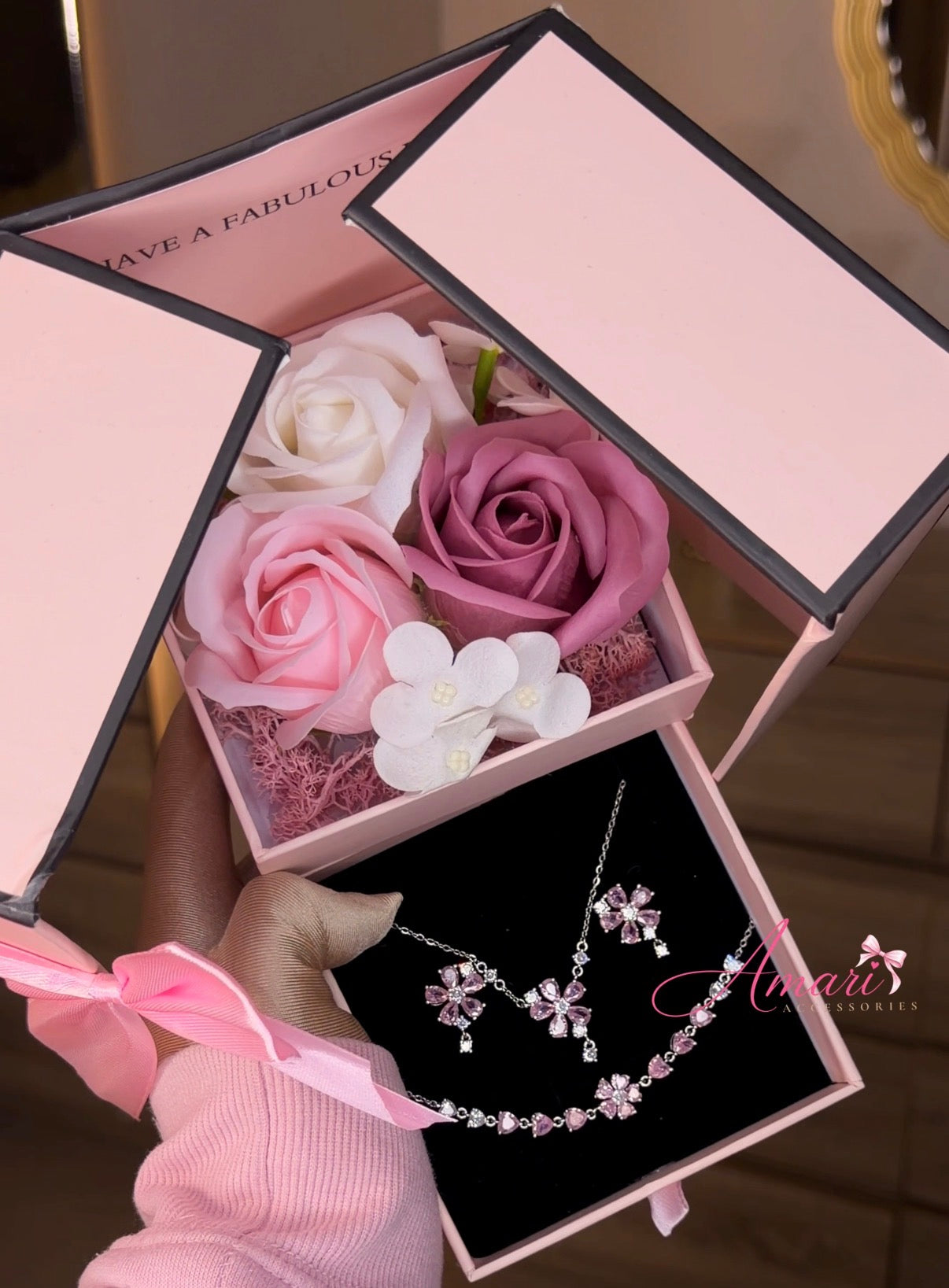 Pink Fleur Jewelry Gift Box