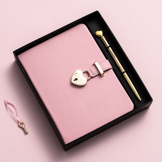 Pink Heart Journal Gift Set🔐💞