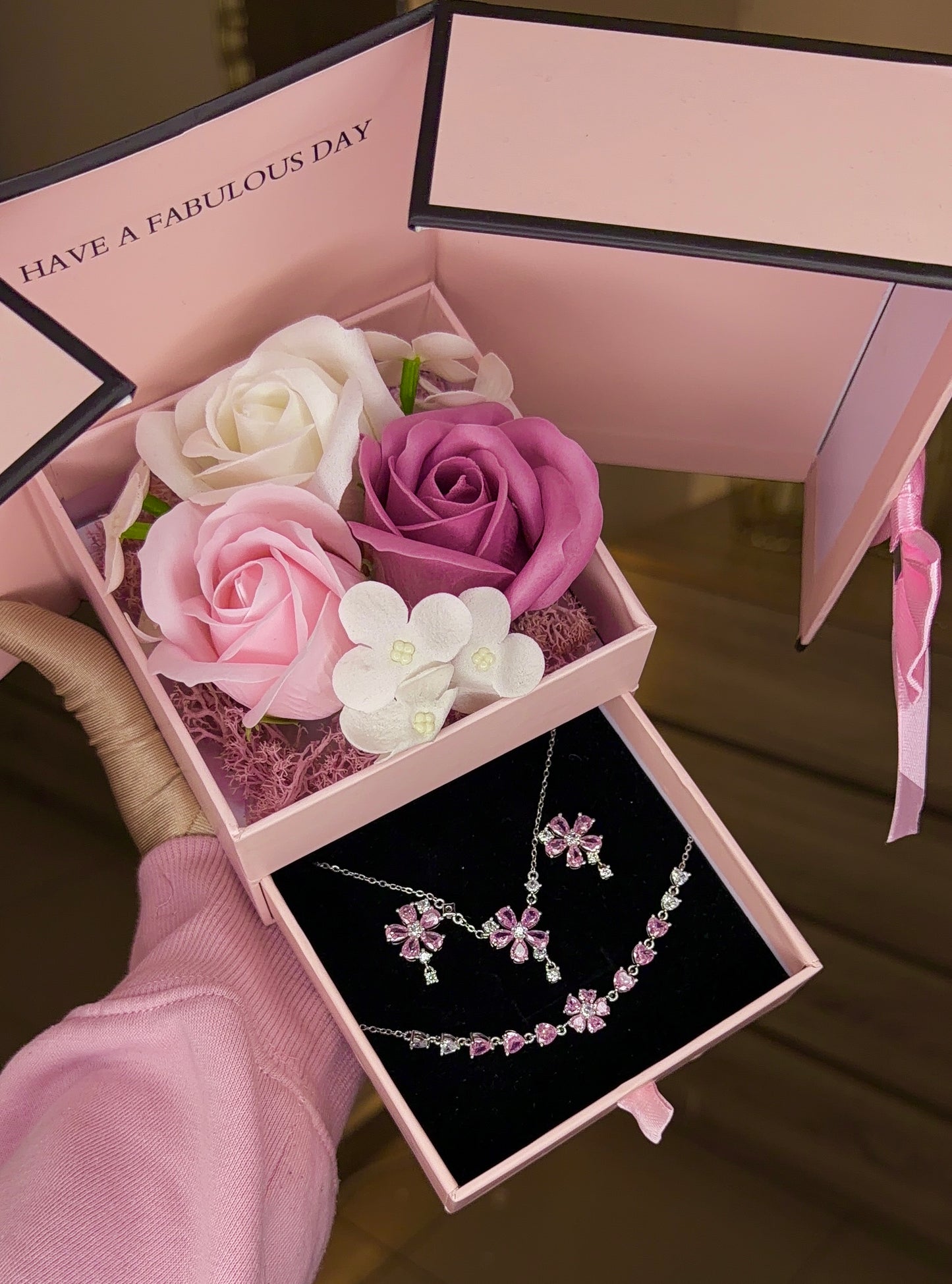 Pink Fleur Jewelry Gift Box