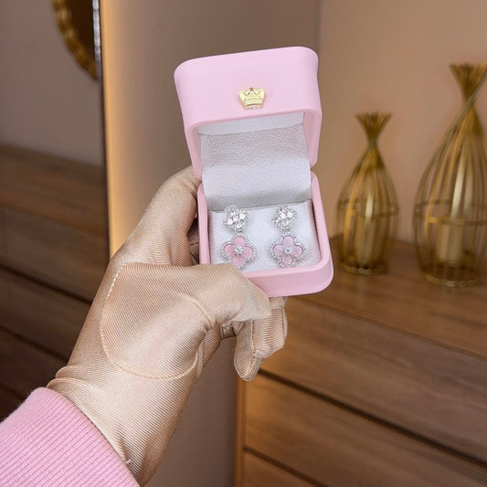 Blush Clover Crystal Earrings