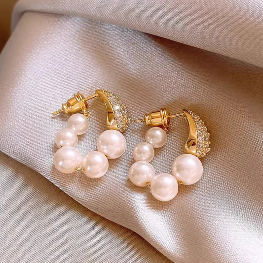 Golden Pearl Earrings