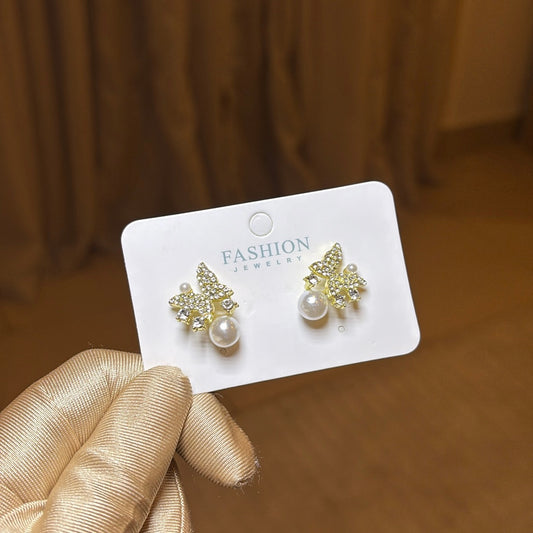 Butterfly Pearl Earrings