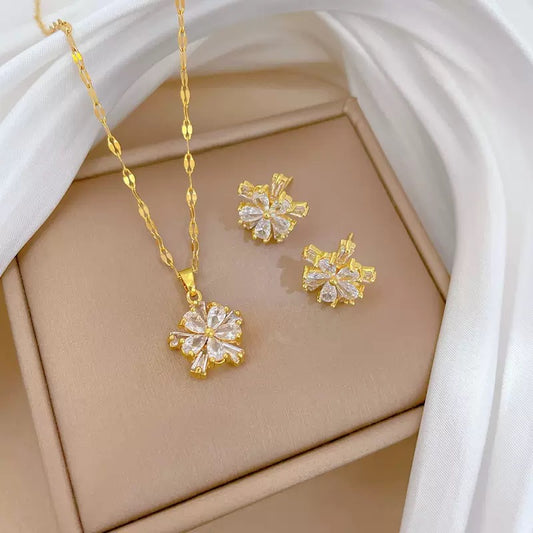 Crystal Burst Pendant Set